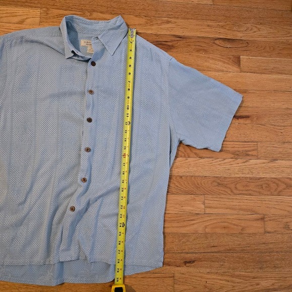 Vintage Island Republic Button Up Silk Shirt Hawaiian Tropical Palm Trees SZ XL - Picture 6 of 8